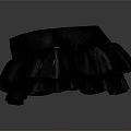 Black Pleated Household Item With Shiny Ruffled Edge For Home Daily Use