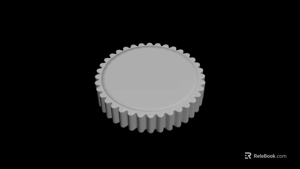 White Circular Decorative Object Featuring Scalloped Edge And Smooth Surface 3d model 