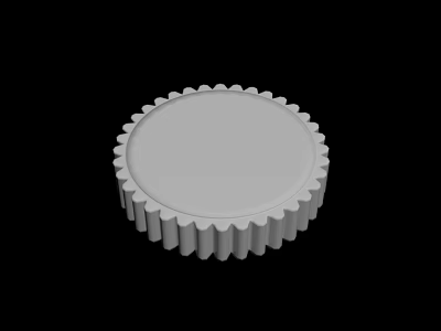 White Circular Decorative Object Featuring Scalloped Edge And Smooth Surface 3d model