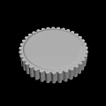 White Circular Decorative Object Featuring Scalloped Edge And Smooth Surface 3d model