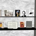 Modern Bookshelf Storage Rack Partition Laminated Board Bookshelf Bookshelf Wall Lamp 3d model