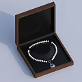 Fine Pearl Bracelet With Charm Pendant In Open Wooden Box Case