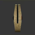 Curved Blade Scimitar Weapon With Brown Handle Red Accent And Metallic Texture