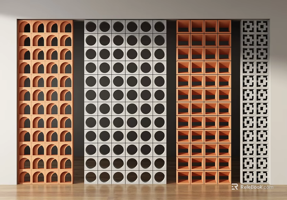 Modern Partition Designs With Arched Circular Grid And Geometric Patterns For Interior Decor 3d model