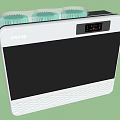 Sleek Black Silver Household Appliances With Green Top Components And Front Display Screen