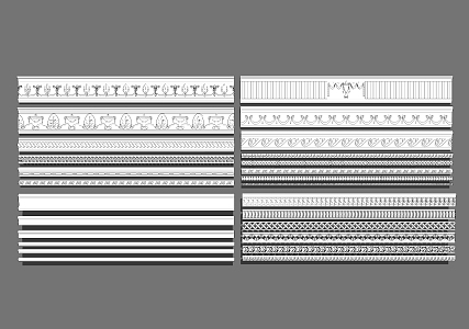 European style plaster line carved line plaster line flat line foot 3d model