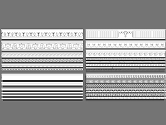 European style plaster line carved line plaster line flat line foot 3d model