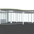 Modern gallery pavilion gallery 3d model