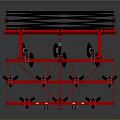 Red Agricultural Tillage Machinery With Metal Frame Multiple Black Plow Blades For Farm Cultivation