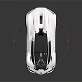 White Concept Sports Car with Black Roof and Orange Rims and Sleek Aerodynamic Design