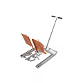 Heavy Duty Metal Equipment Featuring Orange Panels Long Handle and Stable Base Structure