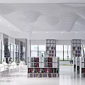 Modern Library Simple Library Reading Room 3d model