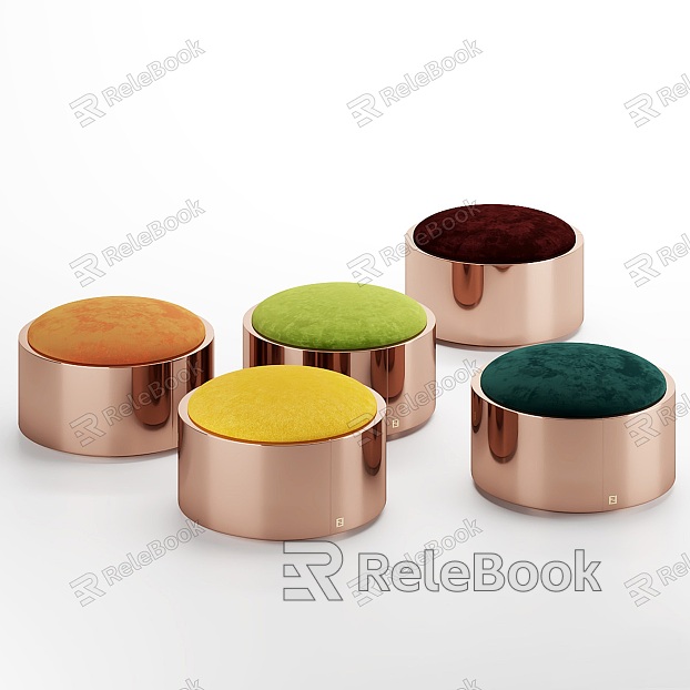 FL luxury sofa stool round low stool model