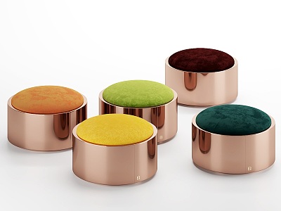 FL luxury sofa stool round low stool model