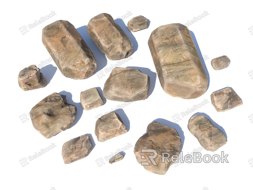 Small stone stone rock cartoon props ornaments model