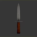 Sharp Single Edged Metal Blade Knife With Red Wooden Handle And Classic Design