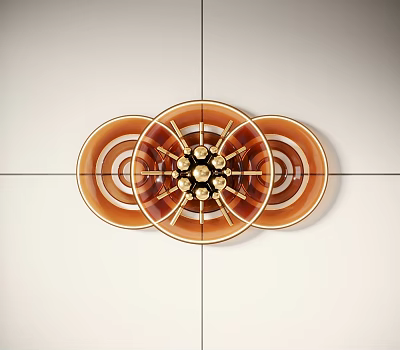 Elegant Circular Wall Decor With Brown Gold Layers And Decorative Center 3d model