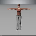 Women Wearing Brown Long Sleeve Top And Light Gray Pants Standing With Arms Outstretched