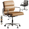 Leather Upholstered Single Chair With Metal Frame And Rolling Casters Color Options