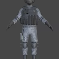 3D Rendered Tactical Military Figure Wearing Helmet Body Armor And Protective Gear