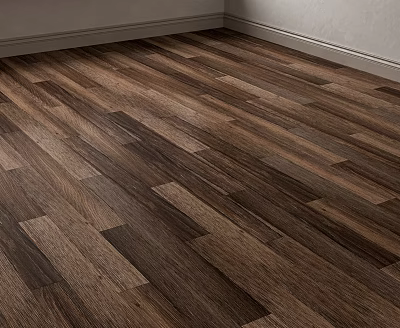 Dark Brown Wooden Flooring With Natural Wood Grain Texture In Modern Interior 3d model