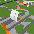 Modern gallery landscape framework 3d model