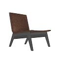 Modern Woven Brown Leisure Chair with Gray Metal Legs and Backrest Design