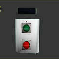 Modern Control Panel With Green Red Buttons And Black Top Display Panel 3d model