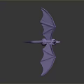 Purple Dragon Character With Large Wings In Standing Pose 3D Rendering
