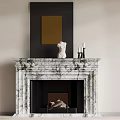 Middle ancient style fireplace 3d model