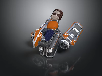 Advanced Astronautical Robot 3D Model With Orange Gray Mechanical Structure For Space Missions 3d model