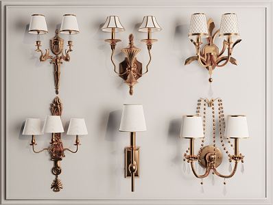 European-style wall lamp 3d model