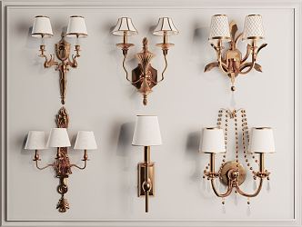 European-style wall lamp 3d model