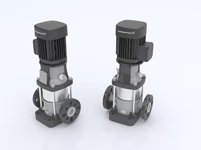 Grundfos Stainless Steel Vertical Industrial Pumps with High Efficiency Motor Design 3d model
