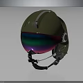 Green Modern Helmet with Reflective Visor Streamlined Shape and Tech Style Design 3d model