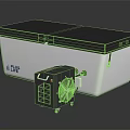 Blue Line White Insulated Cooler Box With Black Cover And Portable Cooling Unit