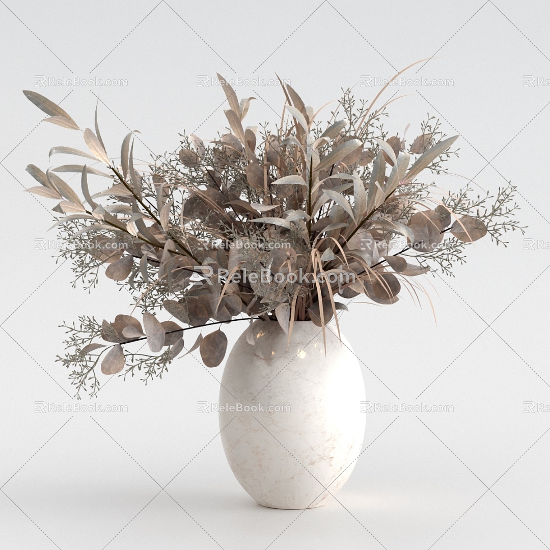 Quiet Wind Hay Vase Vase Flower Art 3d model