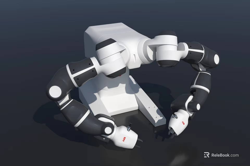 Intelligent Dual Arm Robot With Mechanical Joints And White Black Design 3d model 