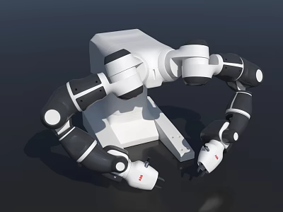 Intelligent Dual Arm Robot With Mechanical Joints And White Black Design 3d model