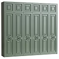 Classic Green Wardrobe With Paneled Door Design And Elegant Knob Accents For Home Interior