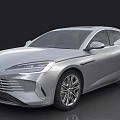 Silver BYD Electric Sedan With Sleek Aerodynamic Body Modern LED Headlights And Large Alloy Wheels