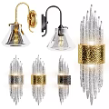 Modern Crystal Chandeliers With Transparent Glass Rods And Gold Accents For Interior Design