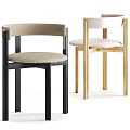 Modern Accent Chairs With Wooden Frame Leather And Fabric Seats In Brown Black Beige