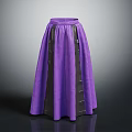Purple Long Skirt With Black Vertical Panels And Modern Elegant Design