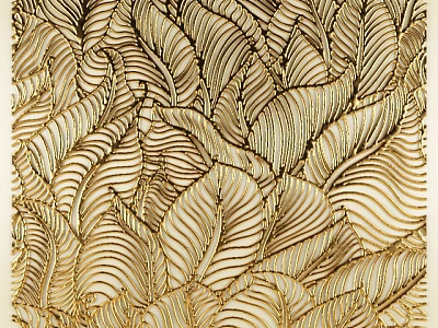 Gold Leaf Pattern Wall Decor With Intricate Texture And Artistic Design 3d model