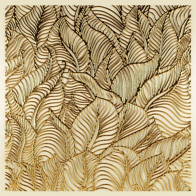 Gold Leaf Pattern Wall Decor With Intricate Texture And Artistic Design 3d model