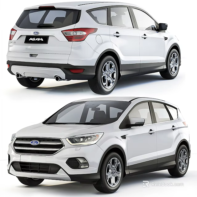 Ford White SUV Exterior Design With Front Face And Rear End Details 3d model 