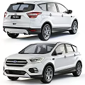 Ford White SUV Exterior Design With Front Face And Rear End Details