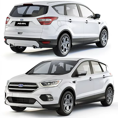 Ford White SUV Exterior Design With Front Face And Rear End Details 3d model