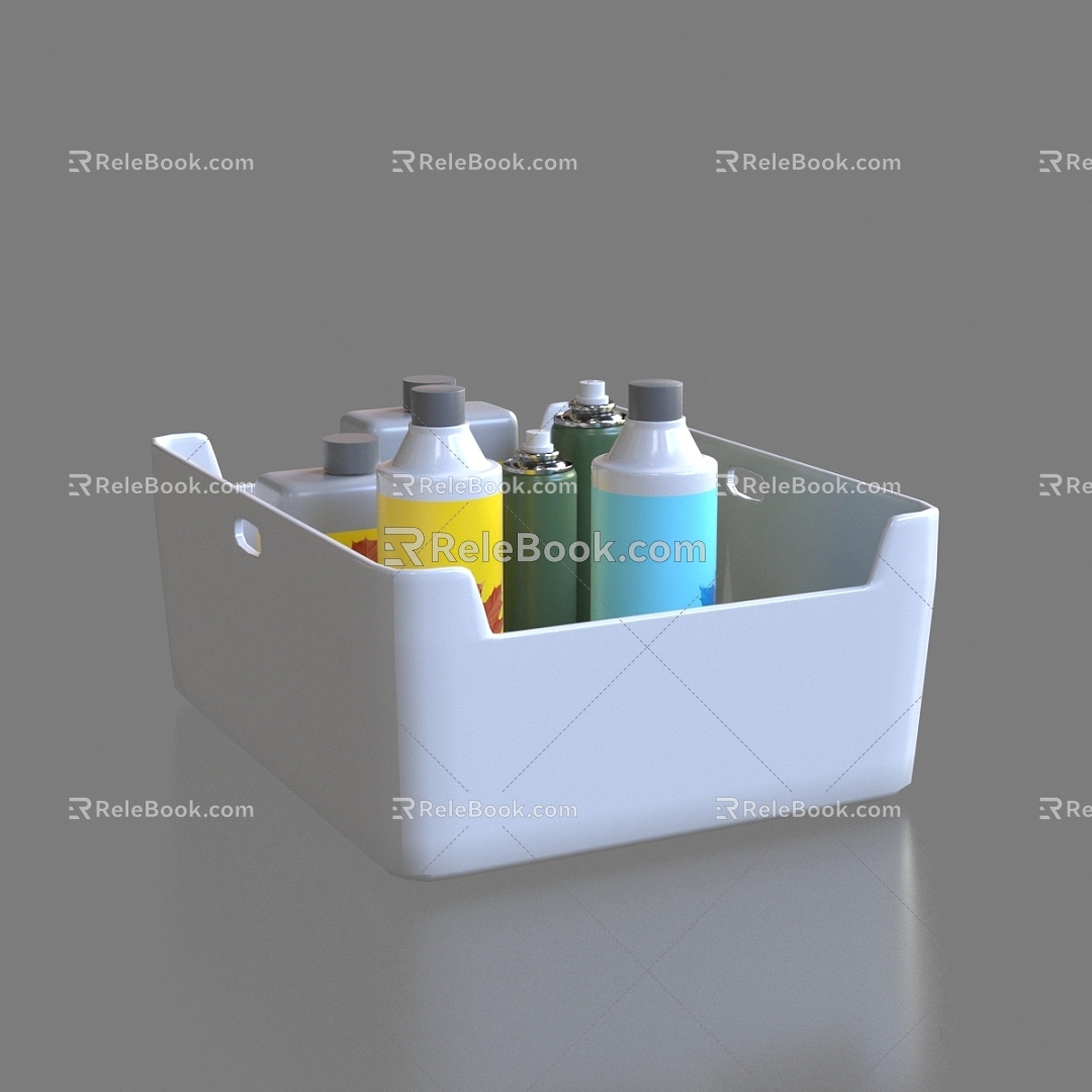 Storage Basket Grocery Basket Storage Box Grocery Box Storage Box Storage Basket Basket Bottles Bottles Jars 3d model